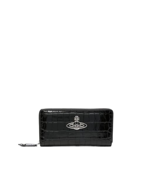 Vivienne Westwood Croc Embossed Leather Wallet | wananluxury