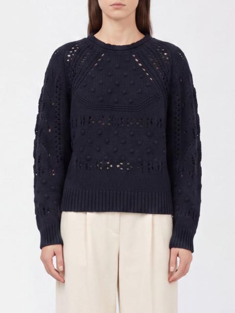 Isabel Marant Étoile ISABEL MARANT ETOILE Wool and Cotton Blend Crewneck Jumper with Ribbed Trims