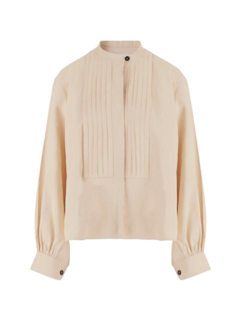 Jil Sander pleats mandarin-collar shirt