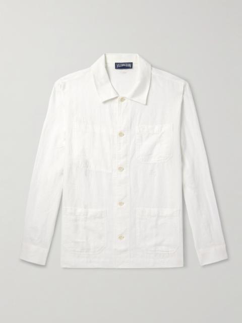 Vilebrequin Corentin Logo-Embroidered Linen Overshirt