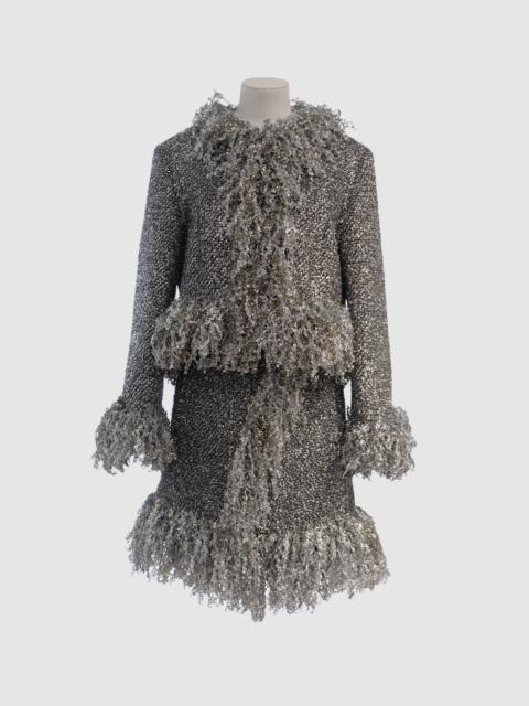 LIBEROWE PRE-ORDER/ SILVER METALLIC CROPPED FRINGE JACKET