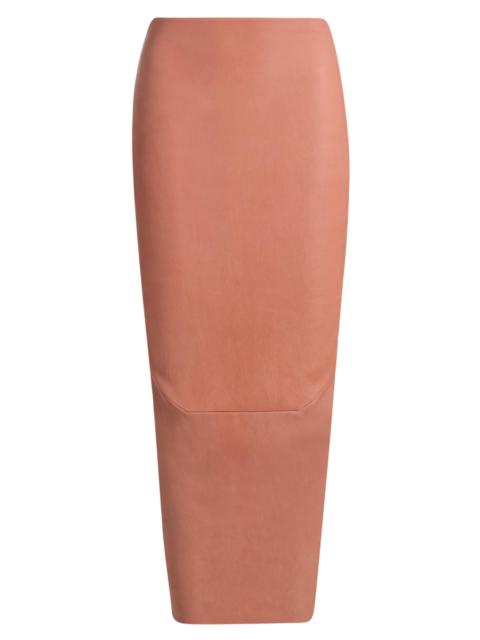 Rick Owens Women's Dirt Pillar Leather Skirt - Coral