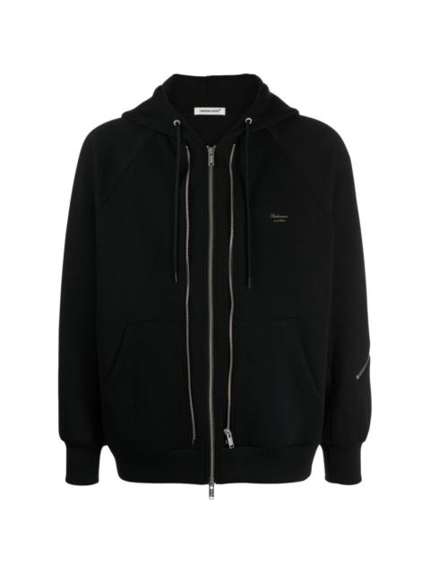 UNDERCOVER logo-embroidered zip-up hoodie