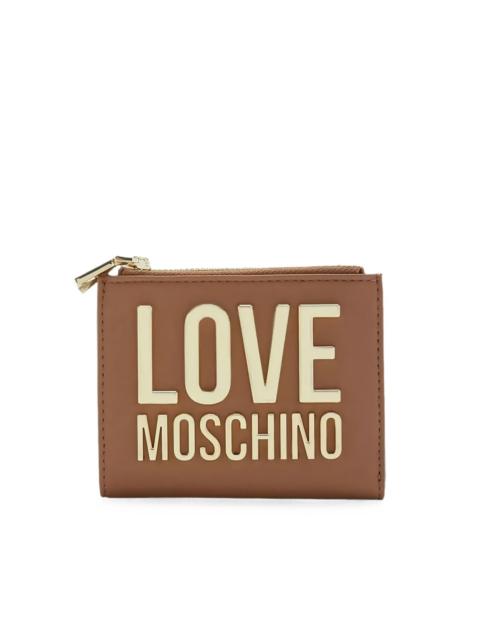 Moschino logo-lettering zip-around wallet