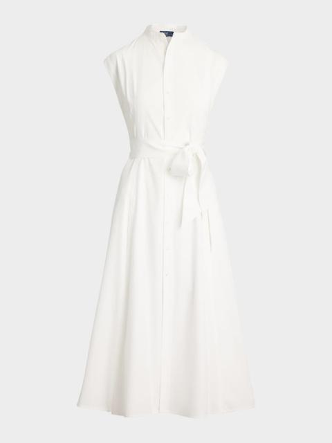 Polo Ralph Lauren Belted Cotton Sleeveless A-Line Dress