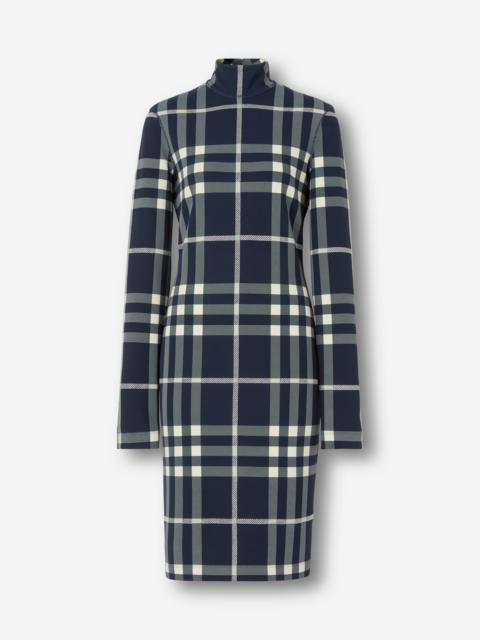 Burberry Night Check Stretch Jersey Funnel Neck Dress – Exclusive Capsule Collection