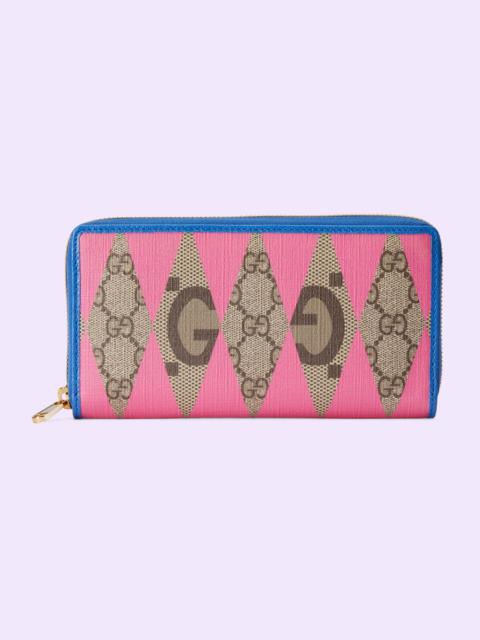 GUCCI GG rhombus print zip around wallet