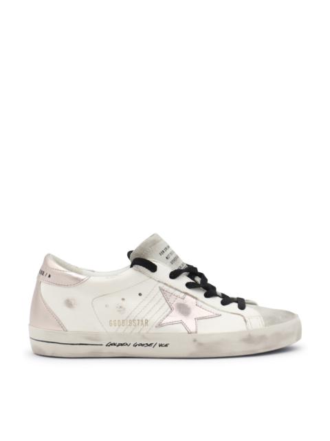 white leather super star sneakers