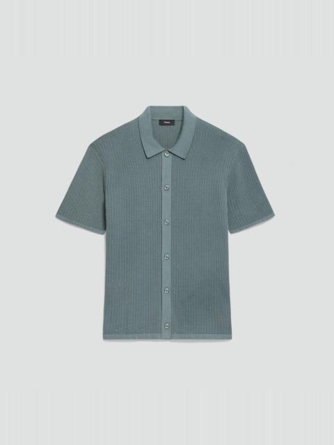 Theory Mesh Button-Up Shirt in Cotton