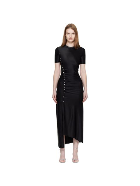 rabanne Black Draped Midi Dress