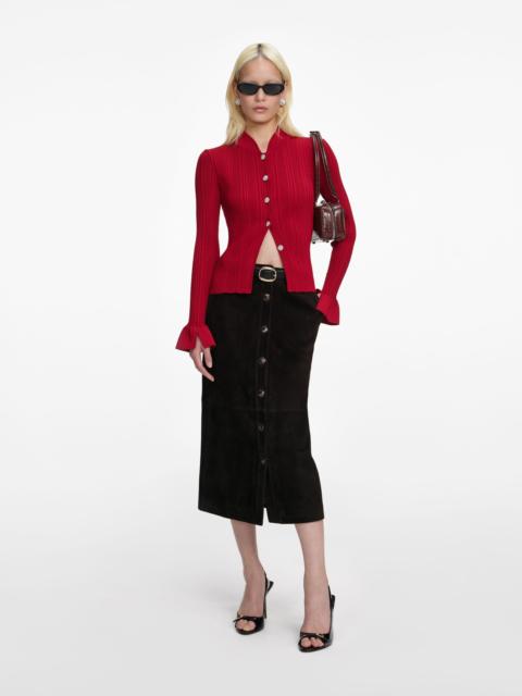 self-portrait Red Viscose Cardigan