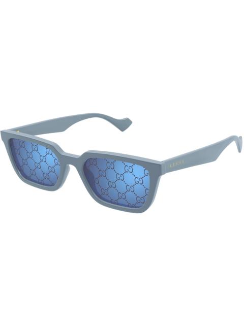 GUCCI Gucci Square Logo Frame Sunglasses Light Blue/Purple (GG1539S-003-55)