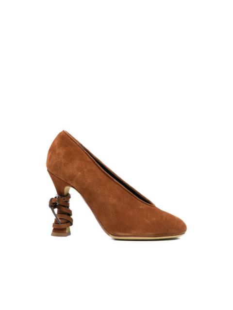 Moschino laced leather pumps