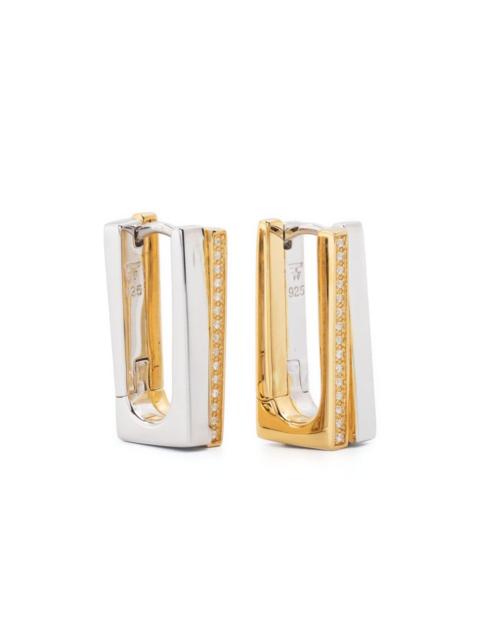 TOM WOOD Step Hoops Duo CZ earrings