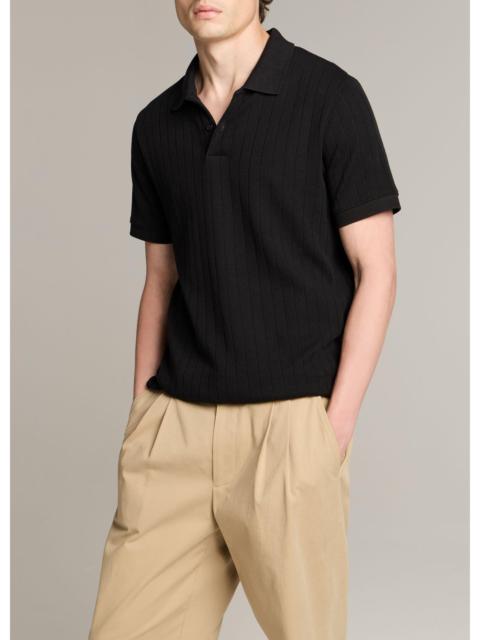 Vince Drop-Needle Stripe Pima Cotton Polo Shirt