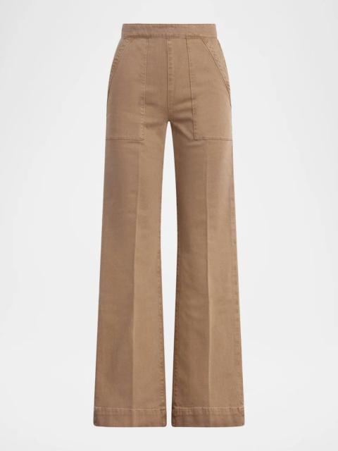Joe's Jeans The Side Zip Wide-Leg Stretch Denim Pants