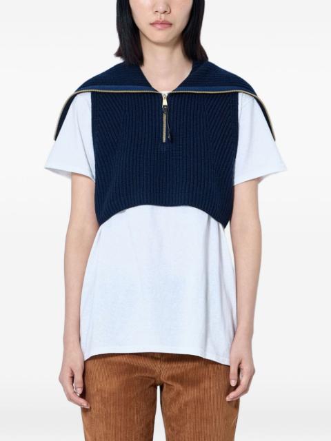 Moncler wool & cashmere zip-up cape