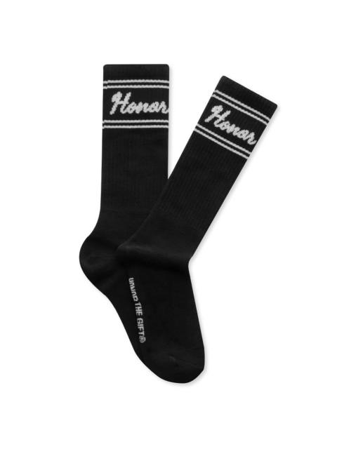 HONOR THE GIFT DRIVE IN STRIPED RIBBED SOCK - BLACK