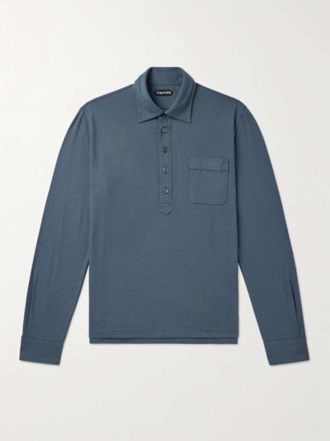 TOM FORD Cotton and Silk-Blend Piqué Polo Shirt