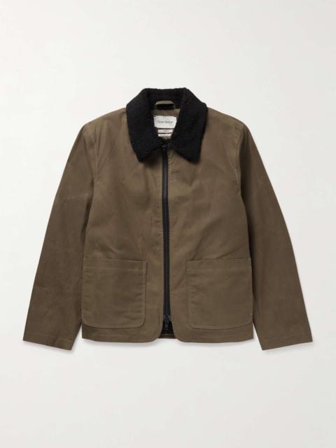 Oliver Spencer Lambeth Fleece-Trimmed Coated-Cotton Jacket