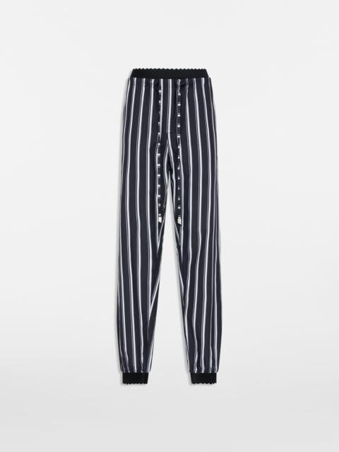 THE ATTICO WHITE AND NAVY BLUE PANTS