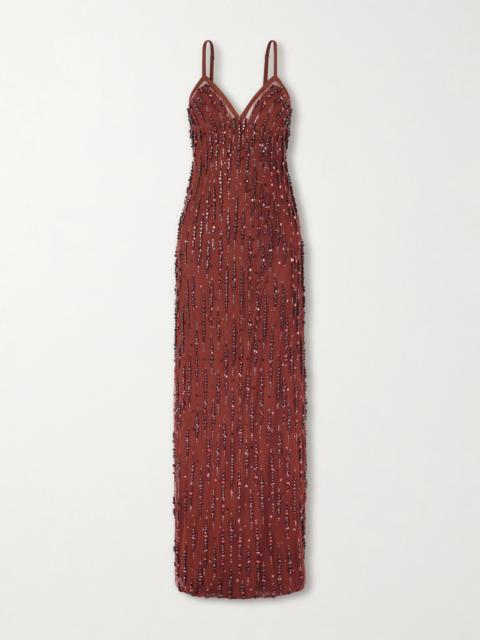 JENNY PACKHAM Ishbel Sequin-embellished Mesh Gown