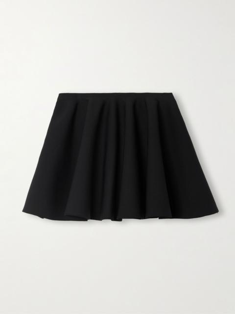 Alaïa Pleated stretch-knit mini skirt Black