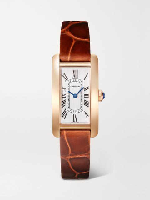 Cartier Tank Américaine 35.4mm Small 18-karat Rose Gold And Alligator Watch