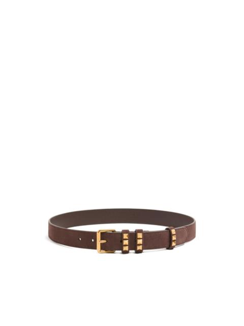 Rockstud-embellished suede belt