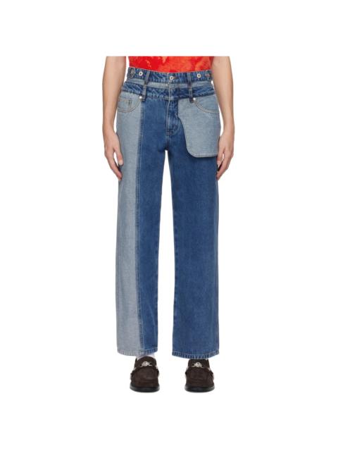 FENG CHEN WANG Blue Inside Out Jeans