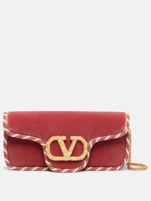 Valentino Locò Mini embellished velvet clutch