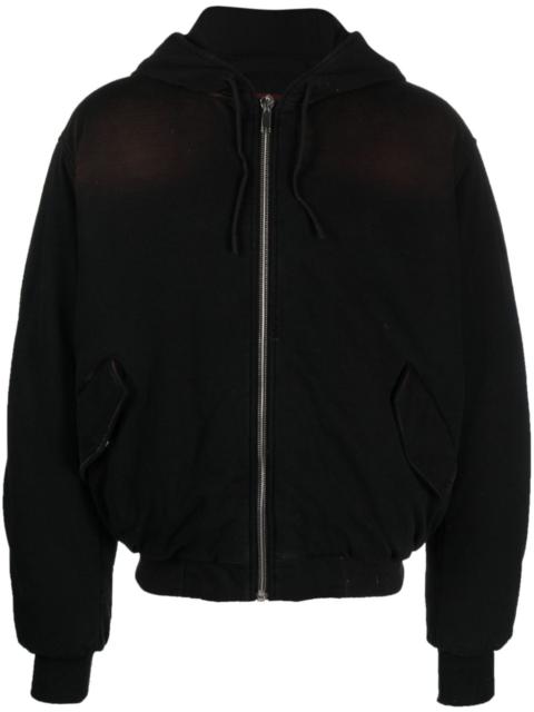 424 zip-up padded hooded jacket