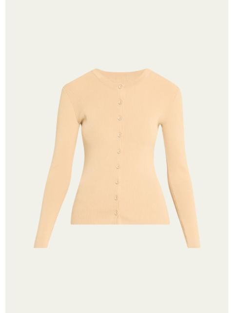 AEXAE Fine Knit Ribbed Cardigan