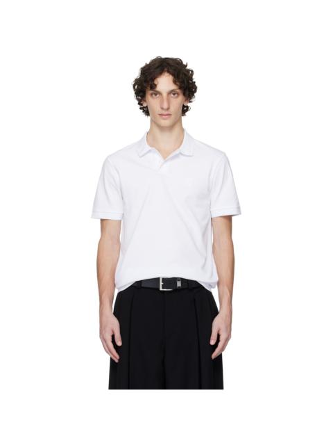 BOSS White Slim-Fit Stretch-Cotton Logo Patch Polo