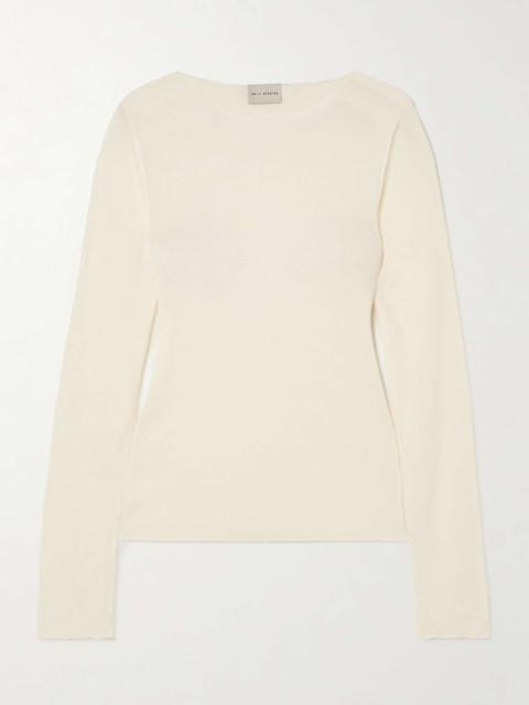 DEIJI STUDIOS Ribbed ECOVERO™-blend  top Off-white