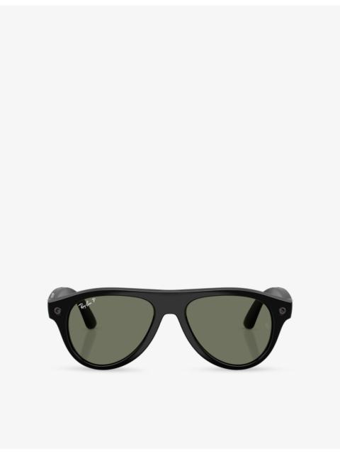Ray-Ban RW4016 Polarised Aviator-Frame Injected Meta AI Glasses