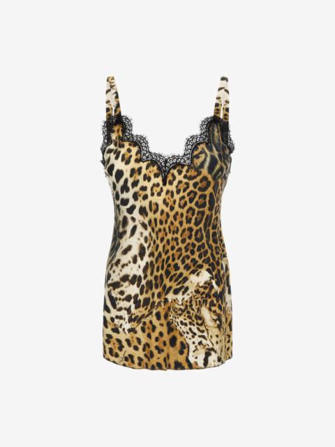 Roberto Cavalli Top with Jaguar Skin print