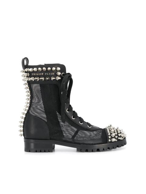 PHILIPP PLEIN studded 35mm lace-up boots