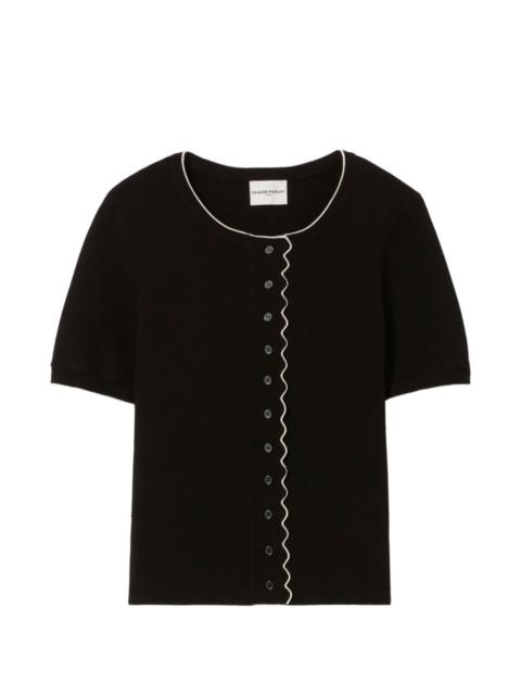Claudie Pierlot buttoned wavy-trim cardigan