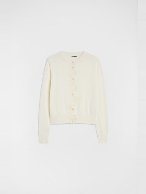 Jil Sander Cardigan with Crochet Flowers