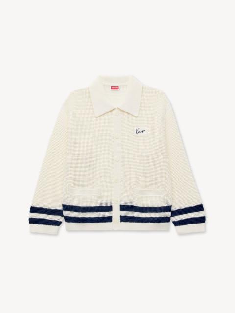 KENZO Polo collar cardigan in mesh