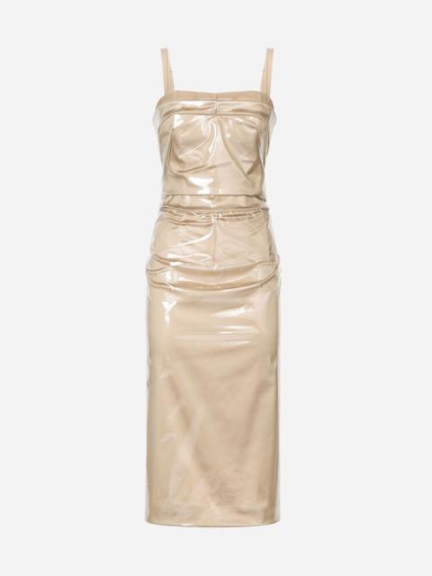 Dolce & Gabbana Long satin and PVC calf-length dress