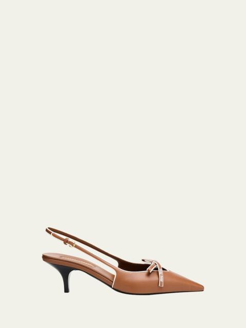 Miu Miu Nappa Leather Bow Slingback Pumps