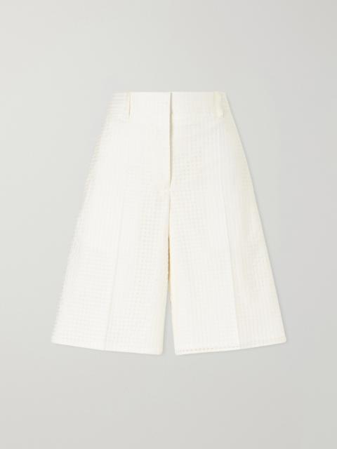 Another Tomorrow Gingham Point D'esprit Shorts