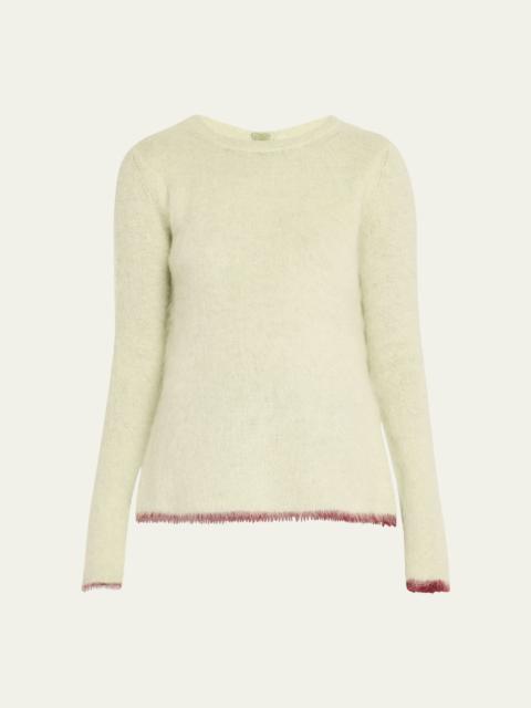 ZANKOV Taisa Open-Back Brushed Alpaca Mohair Sweater With Contrast Tipping