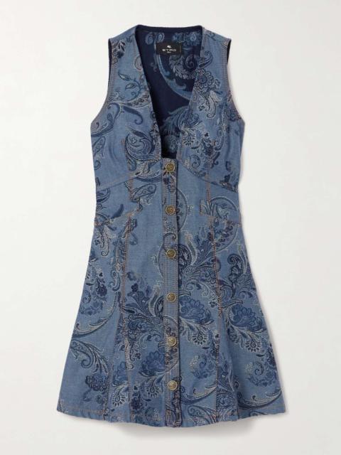 Etro Denim-jacquard mini dress | REVERSIBLE