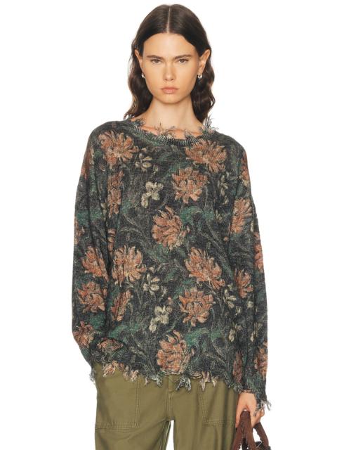R13 Distressed Edge Crewneck Sweater