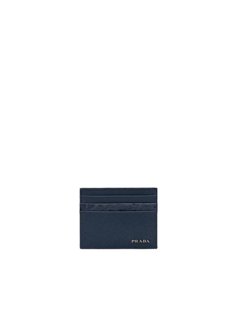 Saffiano and crocodile leather card holder