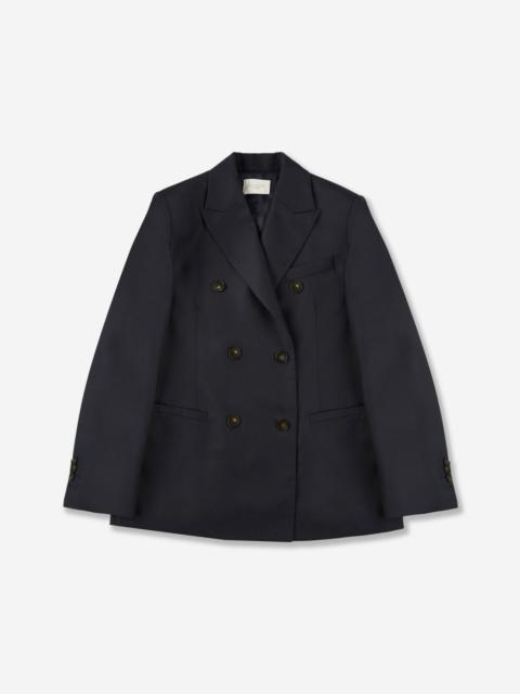 SLOWEAR Regular fit double breasted flannel jacket