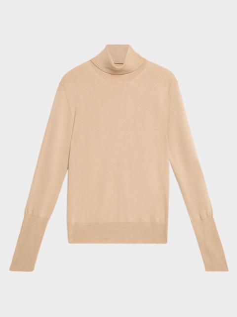 PESERICO Wool and Viscose Lurex Turtleneck Sweater